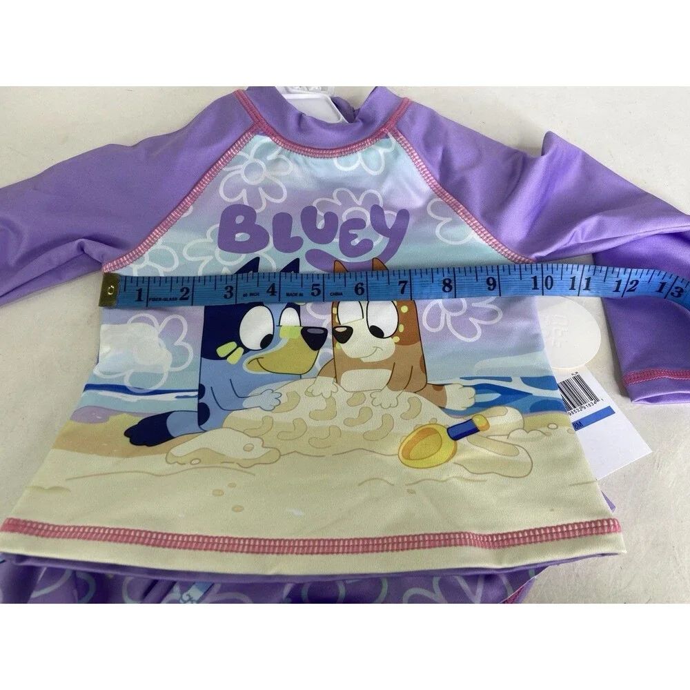Bluey Bingo 2 Piece Rash guard Top Bottoms Swim Set Swimwear Girls 18 Months